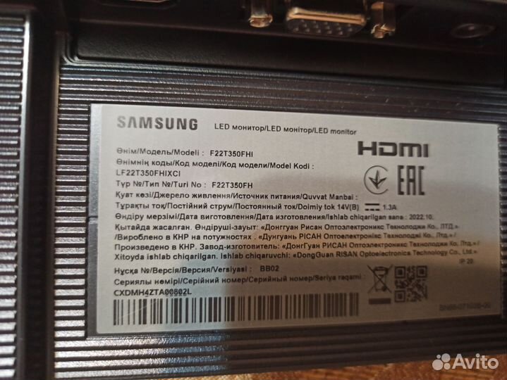 Монитор samsung 22 t35f f22t350fhi ips LCD