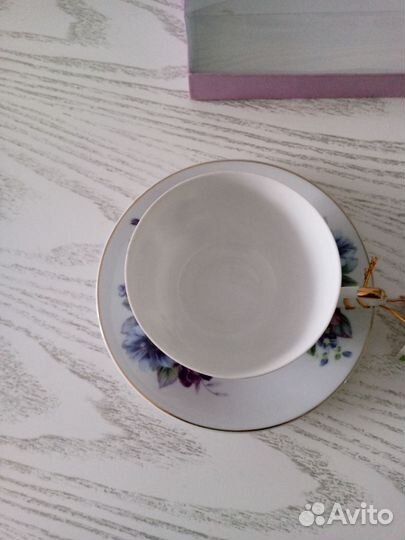 Чашка с блюдцем фарфор