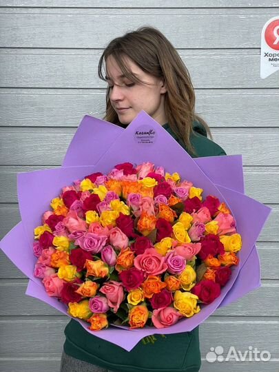 Розы с доставкой, 101 роза красные розы