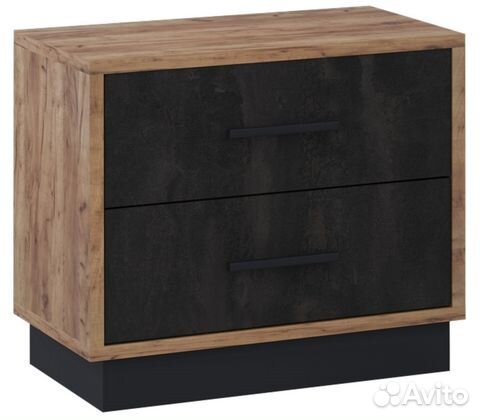 Тумба прикроватная Николь (дуб крафт золотой/черны