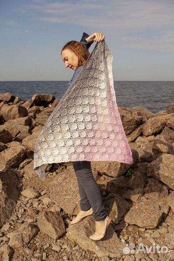 Бактус (косынка, шаль) хлопковый ручной работы