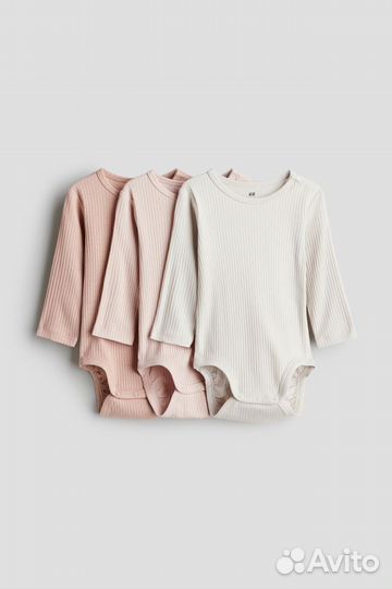 3в1 боди в рубчик комплект hm 86 92 на девочку