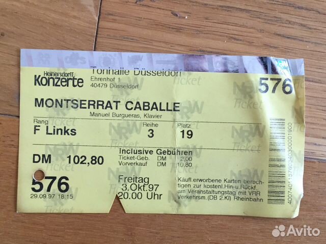 Билет на концерт Монсерат Кабалье в Дюссельдорфе