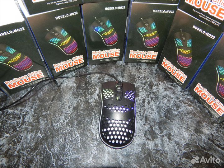Компьютерная Мышь с Сотами и RGB подсветкой