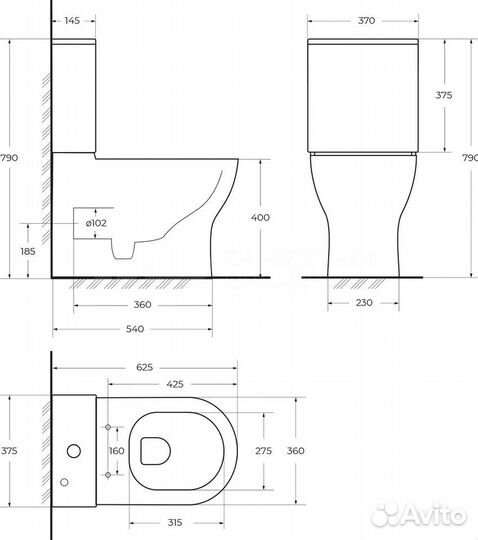 Унитаз BelBagno Energia BB8134CPR/SC