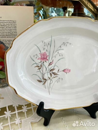 Винтаж, овальное блюдо США 22 карат. золото