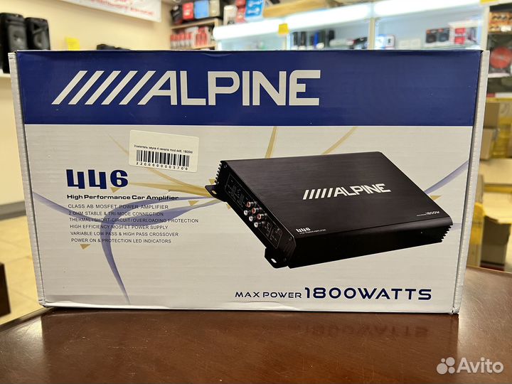 Усилитель звука Alpine 446, 4 канала 1800W