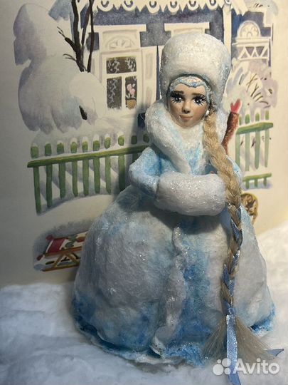 Снегурочка елочные игрушки из ваты