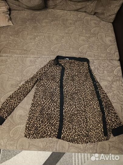 Рубашка женская леопардовая, размер 34