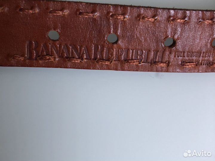 Мужской кожаный ремень с пряжкой