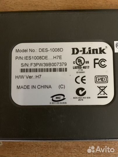 Коммутатор D-Link DES-1005D / 1008D / 1008D-PRO