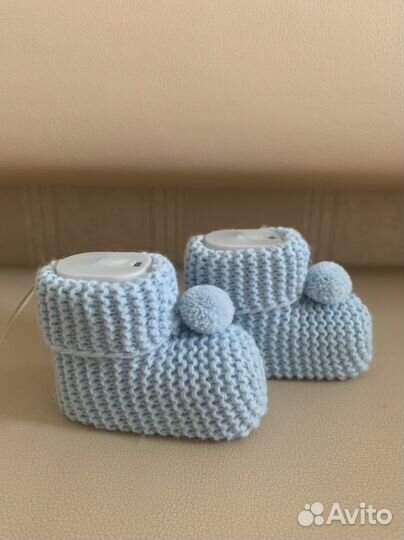 Пинетки для новорожденных вязаные