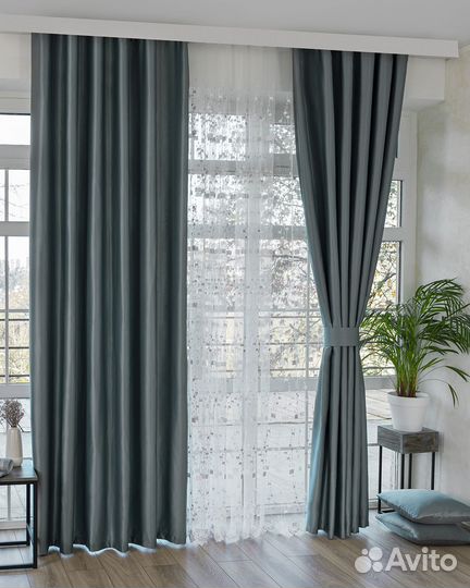 Шторы адора базальтовый новые на окна пошив