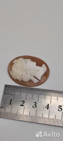 Камея ручной работы резьба, женский портрет. №28 3