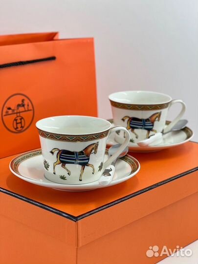 Чайная пара фарфор hermes