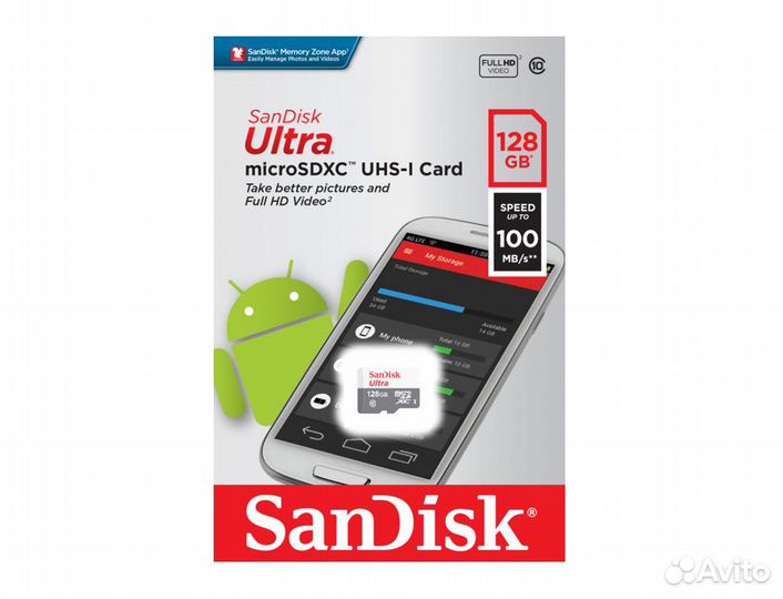 Карта MicroSD SanDisk Ultra на 128GB