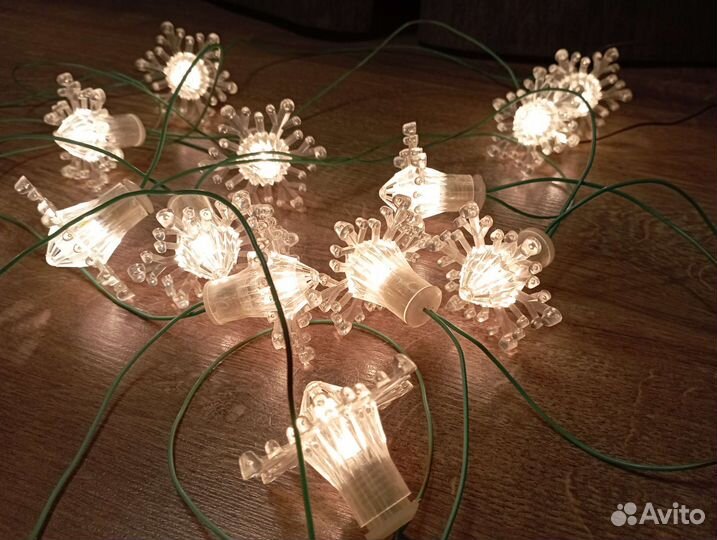 Гирлянда СССР Снежинка, 20 ламп, 1970е