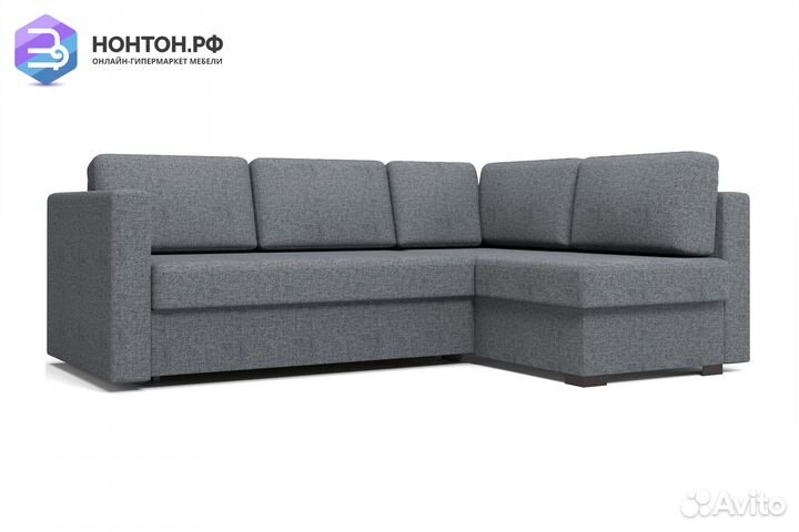 Диван угловой дельфин Джессика 2 серый
