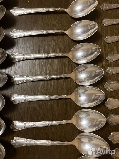Ложки чайные, десерт мельхиор посеребренные новые