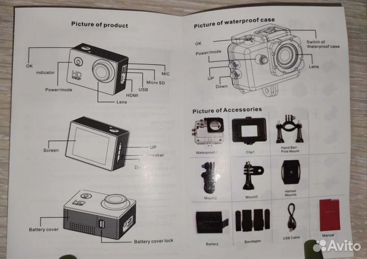 Экшн камера sports cam hd 1080p