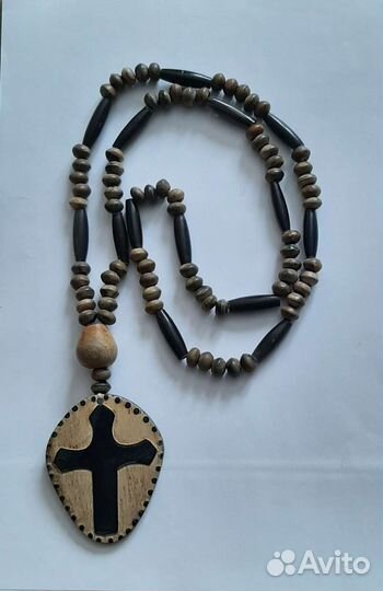 Винтажные бусы из рога африканского буйвола