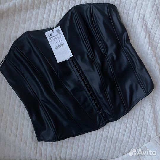 Топ корсет Zara кожаный L/Xl