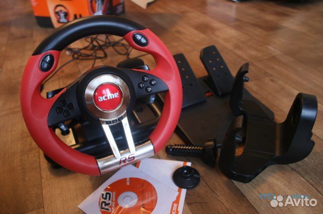 Игровой руль для пк с педалям acme Racing wheel RS
