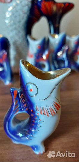 Набор для коньяка Рыбки/ оригинал СССР