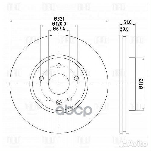 Диск торм. для а/м Opel Insignia (08) /Saab 9-5