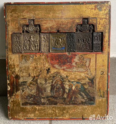 Икона Огненное Восхождение Ильи Пророка Ставротека