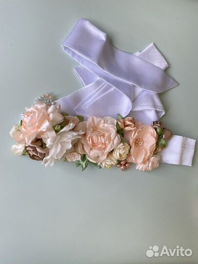 Пояс цветочный ручная работа атлас 5 расцветок