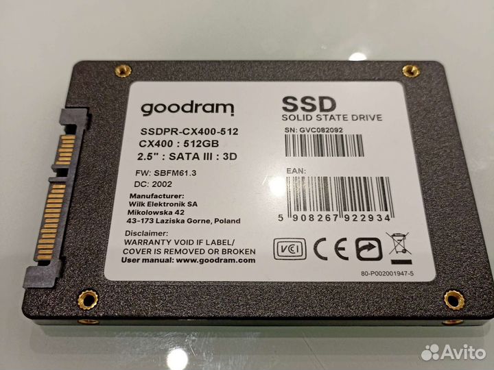Новый Ssd 500gb 2.5