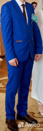 Костюм мужской свадебный деловой синий