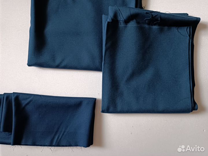 Ткань костюмная синяя шерсть СССР