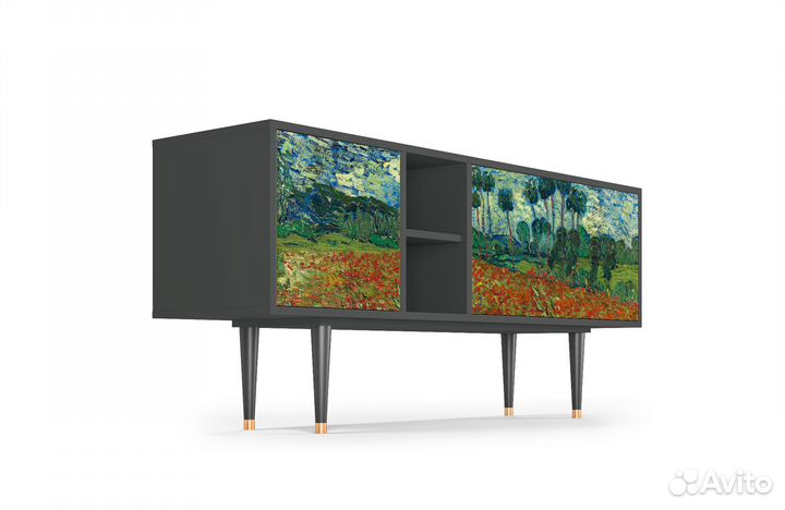 Тв-тумба T5 - Антрацит - Poppy field