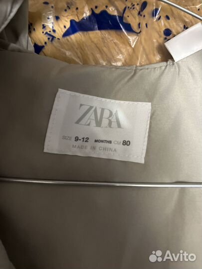 Куртка zara демисезонная детская 80 серо-бежевая