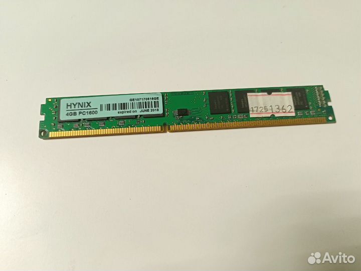 RAM hynix 4GB DDR3 1600 MHz