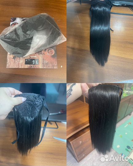 Хвост из натуральных волос