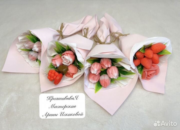 Букеты из мыла, ручная работа к дню учителя