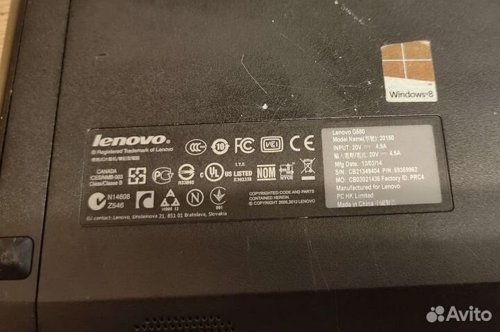 Ноутбук lenovo g580