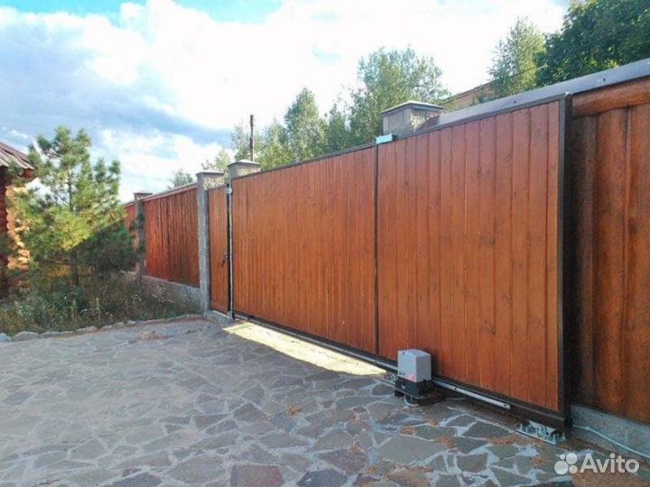 Откатные ворота из металла 4000*2000