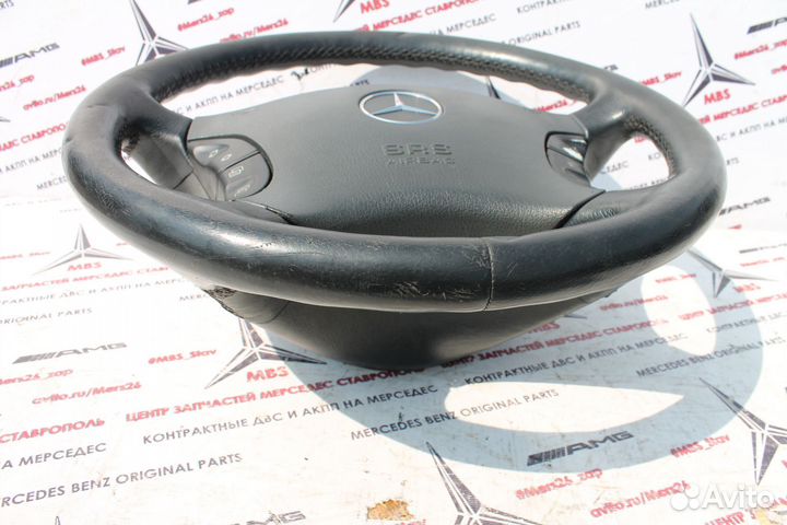 Руль Мерседес w220 с подушкой черный