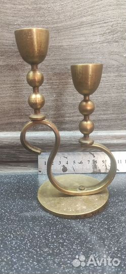 Старинный бронзовый подсвечник