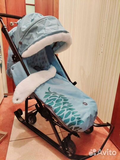 Коляска санки Nika (бирюза)