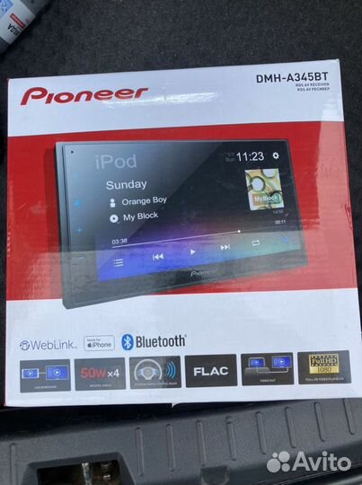 Магнитола pioneer a 345 bt, 2 din