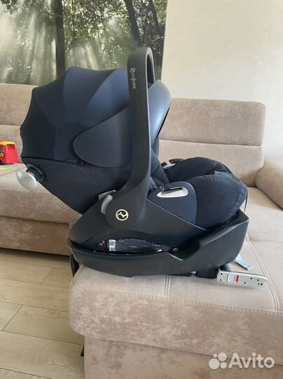 Автолюлька cybex cloud q platinum + база isofix