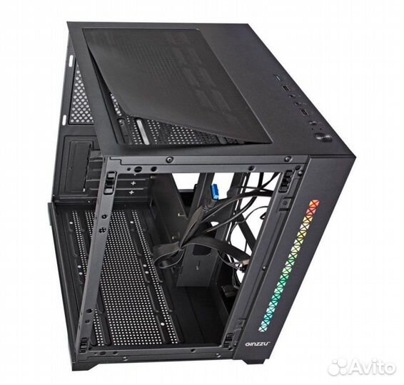 Игровой корпус ginzzy с закалённым стеклом и rgb