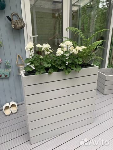 Деревянные кашпо, ящик для цветов