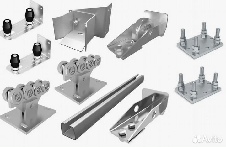 Комплект для откатных ворот. Не оцинк шиной 450 кг