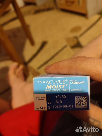 Линзы контактные acuvue oasys, acuvue moist.+3.50